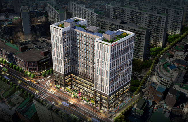 ▲서울 강북권의 교통 메카로 떠오른 청량리역 일대에 들어서는 복합단지 '힐스테이트 청량리역' 조감도. (자료제공=현대건설)