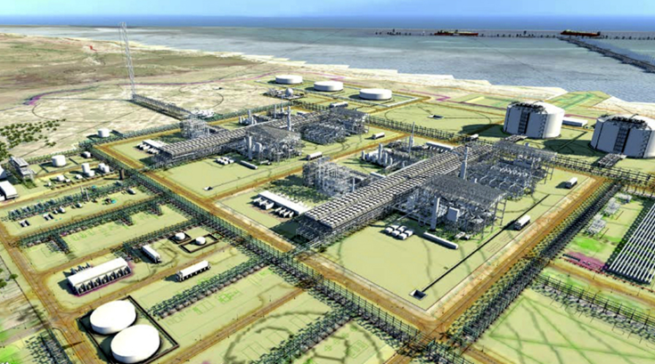 ▲대우건설이 5000억 원(4억5564만 달러) 규모의 모잠비크 '액화천연가스(LNG) 에이리어(Area)1' 공사 계약을 체결했다. 사진은 모잠비크 LNG Area 1 조감도. (자료 제공=대우건설)