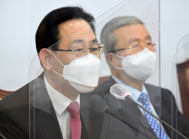 ▲국민의힘 주호영 원내대표가 24일 국회에서 열린 비상대책위원회의에서 발언하고 있다. (연합뉴스)