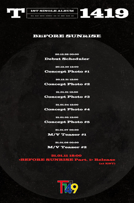 ▲T1419 스케줄러 공개(사진제공=MLD엔터테인먼트)