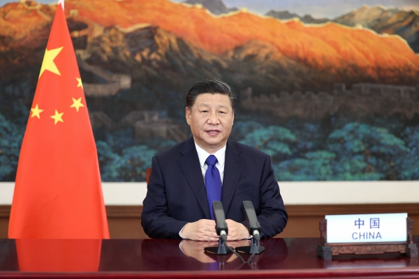 ▲시진핑 중국 국가주석이 지난해 12월 베이징에서 유엔 기후 정상회의에 참여해 화상 연설을 하고 있다. 베이징/신화뉴시스
