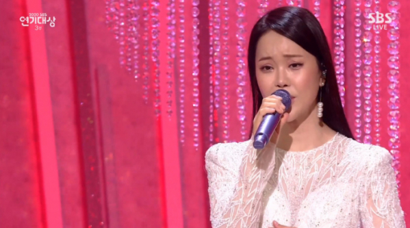 ▲백지영 '시크릿가든' OST '그 여자' 열창(사진=SBS 방송화면 캡처)