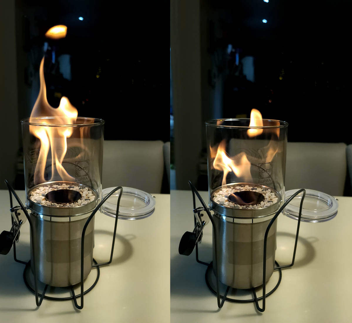 ▲회사원 김용재 씨가 만든 직접 만든 에탄올 난로. 그는 방송에서 에탄올 난로를 사용하며 '불멍'하는 것을 보고 흥미가 생겨 직접 솜씨를 발휘했다. (사진제공=김용재)