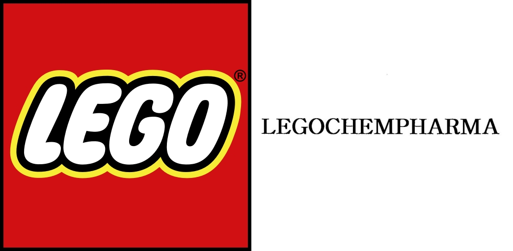 ▲레고의 선사용상표(왼쪽), 레고켐바이오의 등록상표 (특허청)
