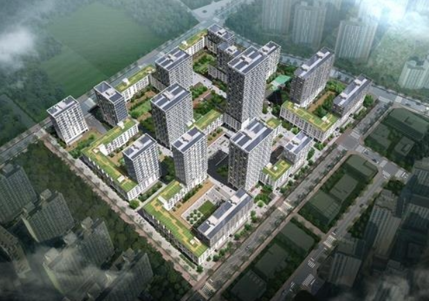 ▲'힐스테이트 리슈빌 강일' 아파트 조감도. (자료 제공=현대건설)