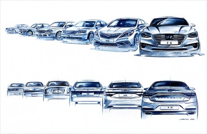 ▲6세대로 거듭난 현대차 준대형 세단 그랜저의 변천사. 7세대 그랜저는 2022년말 공개될 예정이다. (사진제공=현대차)