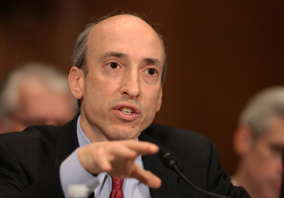 ▲게리 겐슬러 전 미국 상품선물거래위원회(CFTC) 위원장이 2011년 CFTC 재직 당시 상원 은행위원회 청문회에 참석해 발언하고 있다. 워싱턴D.C/신화뉴시스