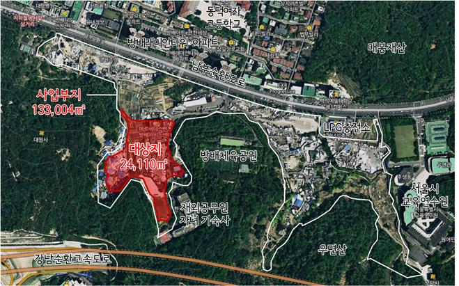 ▲서울 서초구 방배동 성뒤마을 공공주택지구 위치도 (출처=서울시)