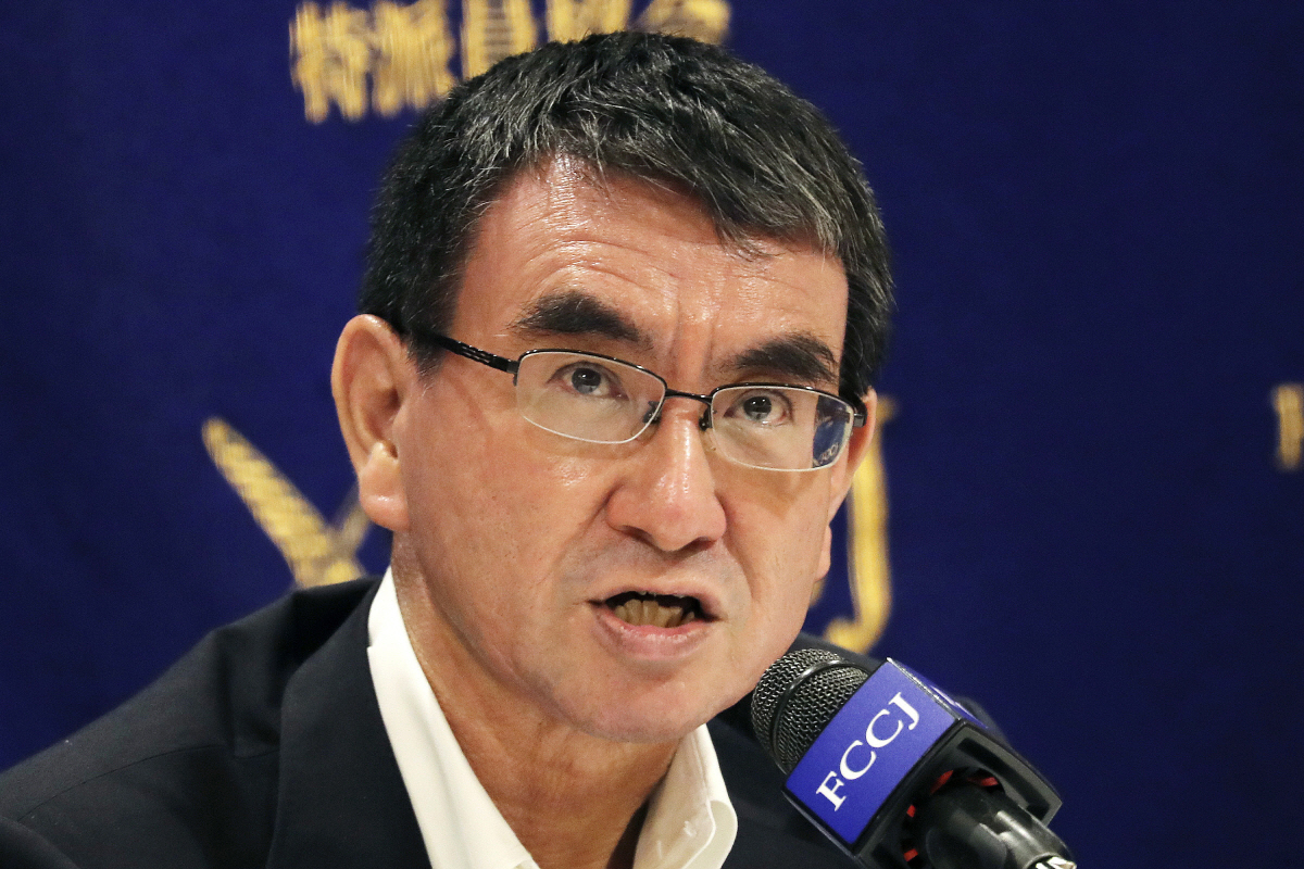 ▲고노 다로 일본 행정개혁담당상. 도쿄/AP뉴시스
