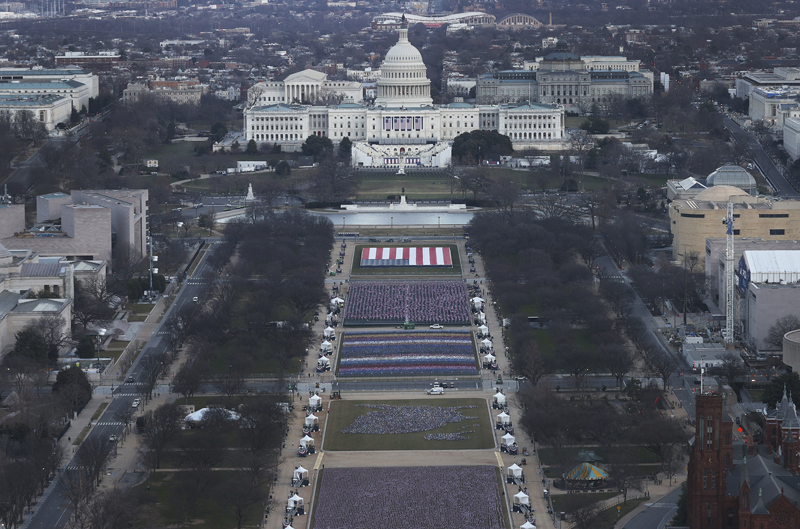 ▲바이든 취임식 열릴 미 연방 의사당 일대 전경    (워싱턴 AP=연합뉴스)