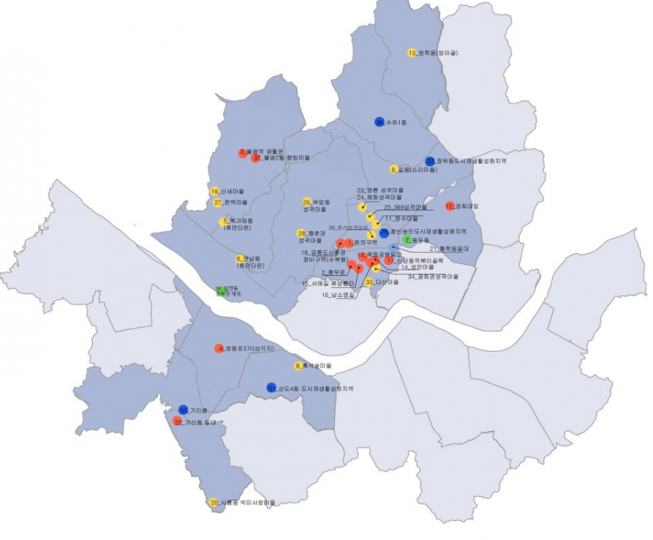 ▲서울시 리모델링 활성화 구역 위치도. (자료제공=서울시)