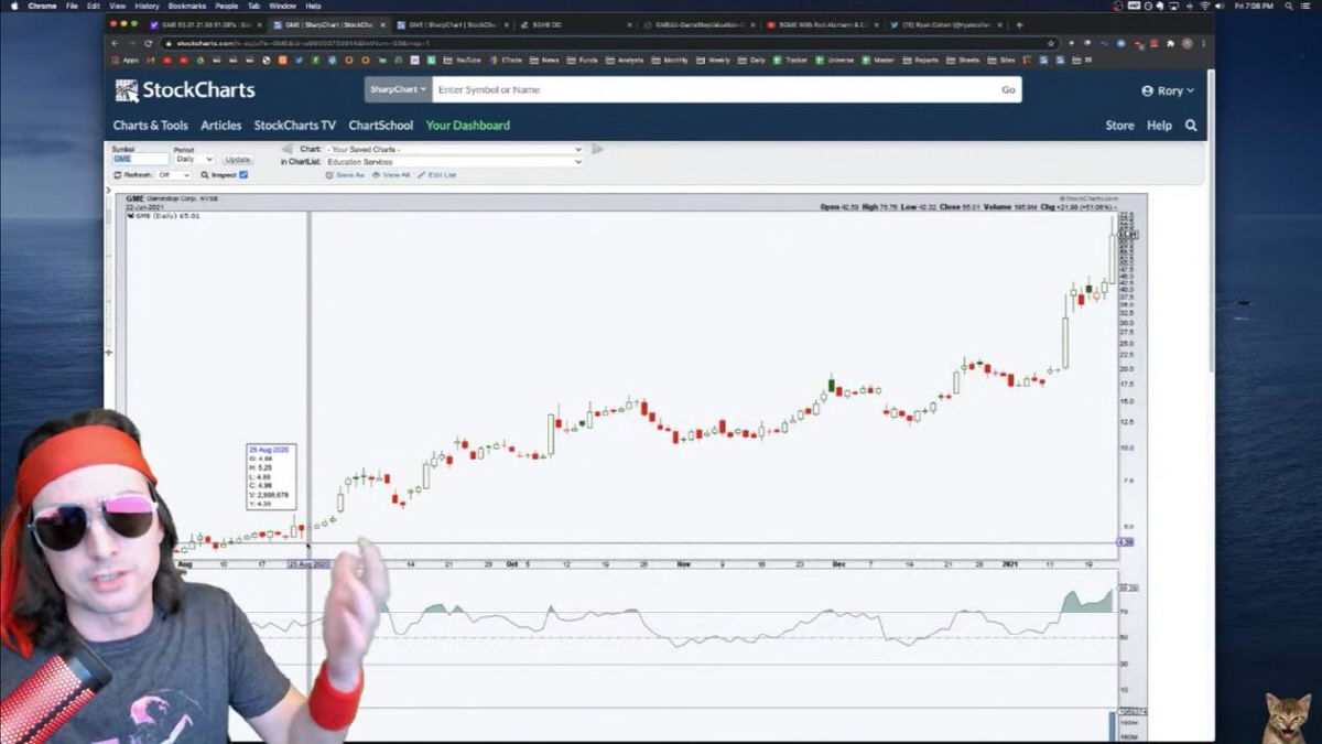 ▲미국 개미들의 신화가 된 키스 길. 그는 게임스톱 집단 매수를 주도한 온라인 커뮤니티 ‘월스트리트베츠’와 유튜브에서 수만 명 팬을 거느리고 있다. 출처 유튜브 캡처