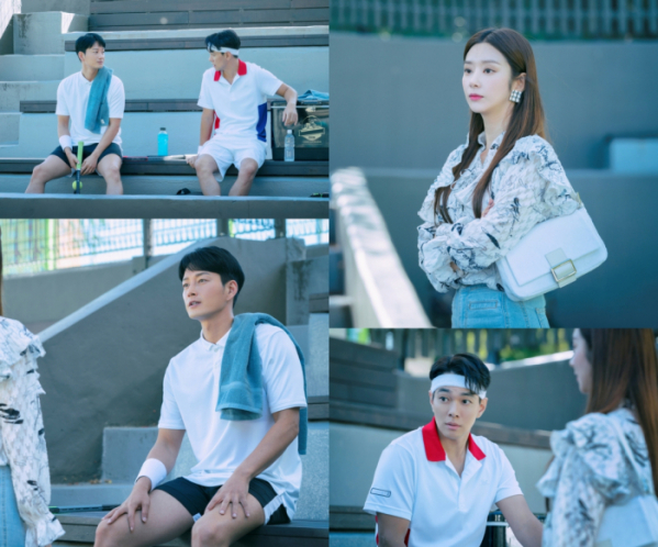 ▲‘선배, 그 립스틱 바르지 마요’ 이현욱, 이주빈, 이규한(사진제공=JTBC)