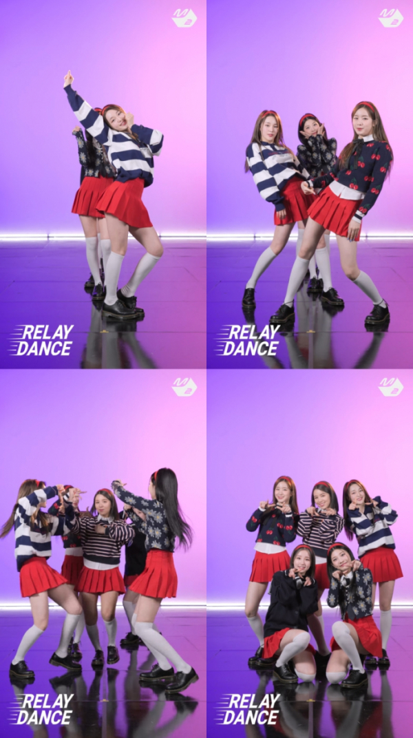 ▲woo!ah!(우아!)(사진=M2 '릴레이 댄스' 캡처)