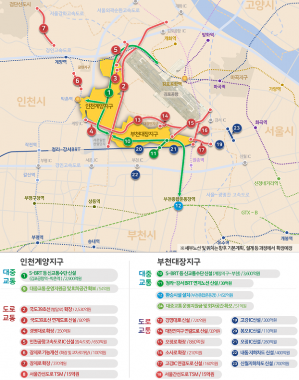 ▲인천계양·부천대장 광역교통개선대책 (자료제공=국토부)