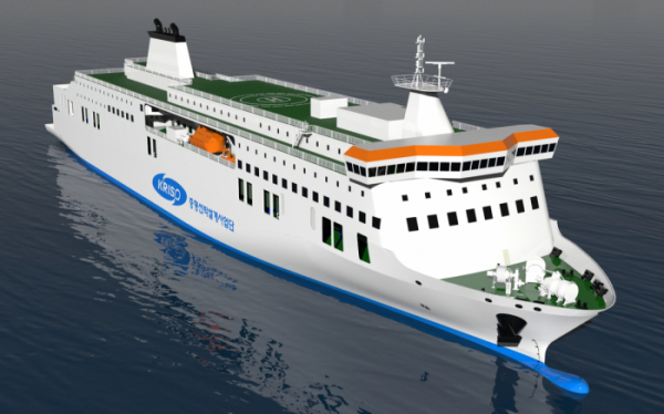 ▲선박해양플랜트연구소(KRISO)가 개발한 전기추진 카페리선 모델. (사진제공=선박해양플랜트연구소(KRISO))
