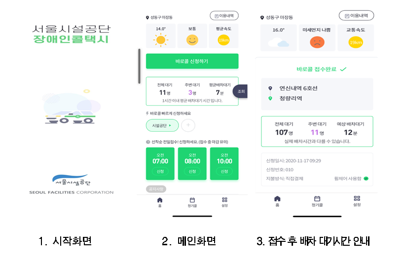 ▲장애인콜택시 신규앱 이미지. (자료제공=서울시)