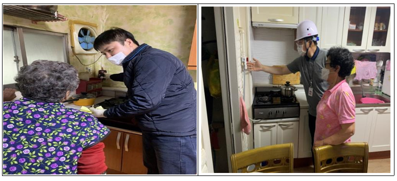 ▲가스차단장치를 보급하는 모습. (사진제공=서울시)