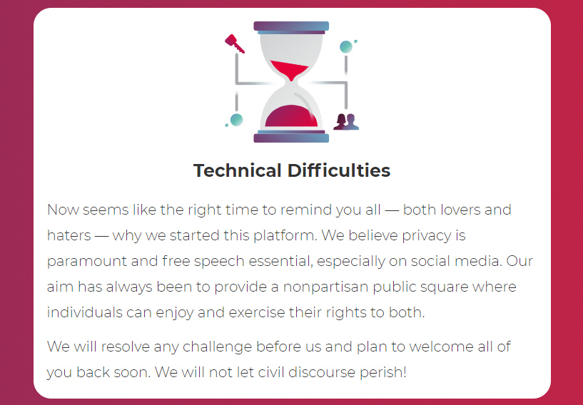 ▲팔러 홈페이지에 게시된 공고문. 출처 팔러 홈페이지
