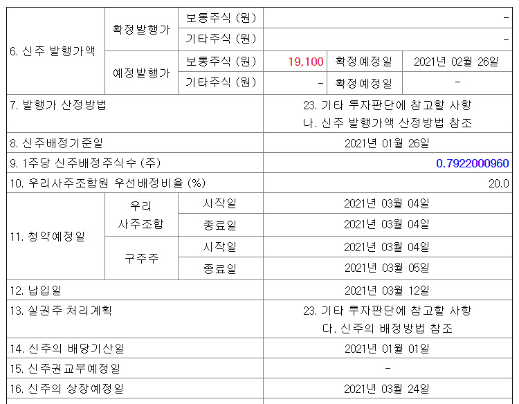 ▲대한항공 유상증자 공시(출처=금융감독원 전자공시 다트)
