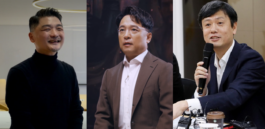 ▲김범수 카카오 의장(왼쪽부터), 김택진 엔씨소프트 대표, 장병규 크래프톤 의장.  (사진제공=각사)