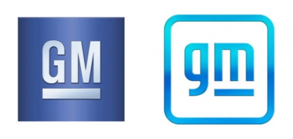 ▲미국 제너럴모터스(GM)의 구 로고(왼쪽)와 전기 플러그를 형상화한 새 로고. 출처 GM 홈페이지
