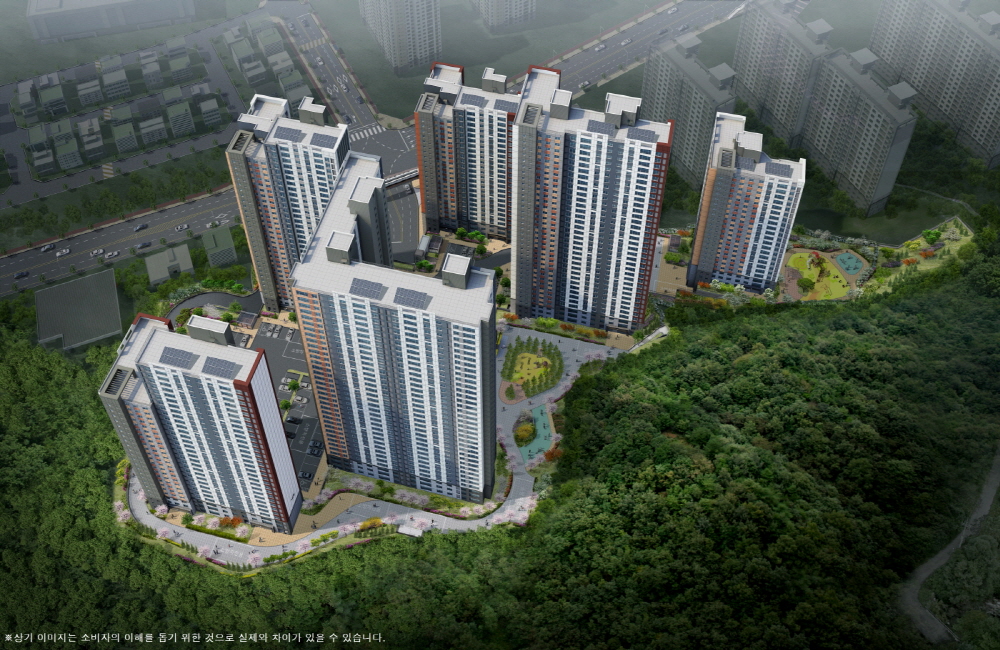 ▲'삼척 센트럴 두산위브' 조감도.  (자료제공=두산건설)