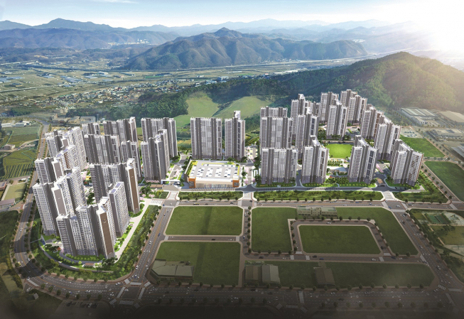 ▲충남 천안시 풍세지구 광역 조감도. 풍세지구에는 3200가구 규모의 미니 신도시급 대단지인 ‘한양수자인 에코시티’ 아파트가 들어설 예정이다.