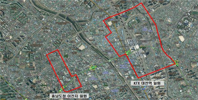 ▲대전 도심융합특구 사업지구 위치도 (자료제공=국토교통부)