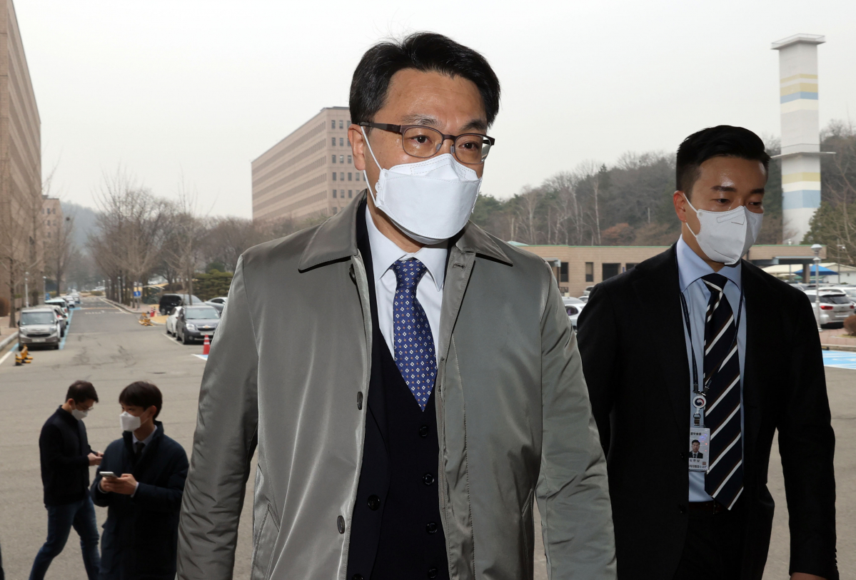 ▲김진욱 고위공직자범죄수사처장이 12일 오전 정부과천청사로 출근하고 있다. (연합뉴스)