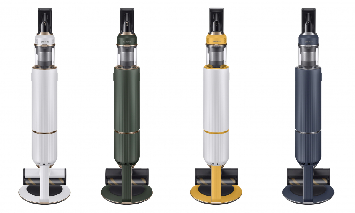 ▲삼성전자 비스포크 제트 무선청소기가 청정스테이션 일체형 거치대에 거치된 모습 (사진제공=삼성전자)