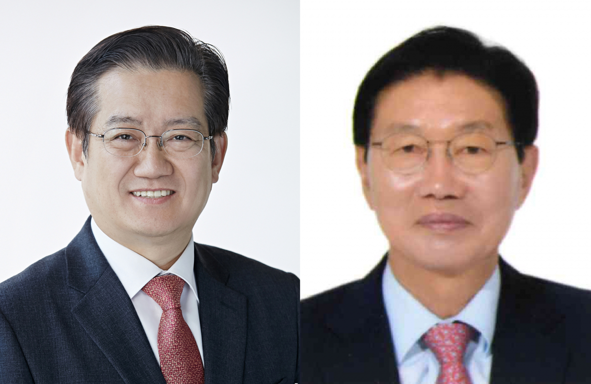 ▲(왼쪽부터) 이윤종 코스맥스비티아이 신임 대표이사, 심상배 코스맥스 신임 대표이사 (코스맥스)