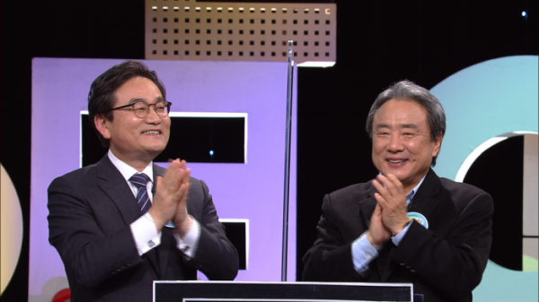 ▲'우리말 겨루기' 장학봉 목사, 백순영 교수(사진제공=KBS1)