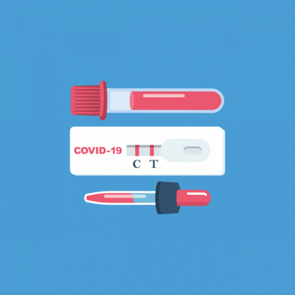 ▲Coronavirus research equipment. Blood samples, pipette and virus test. Laboratory test. Research blood samples of new covid-19. Vector illustration flat design. Isolated on background. (게티이미지뱅크)