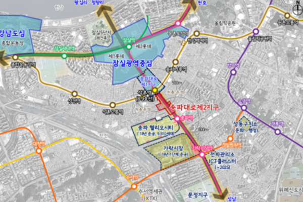 ▲서울 송파구 송파대로 제2지구 지구단위계획구역 위치도. (자료제공=서울시)