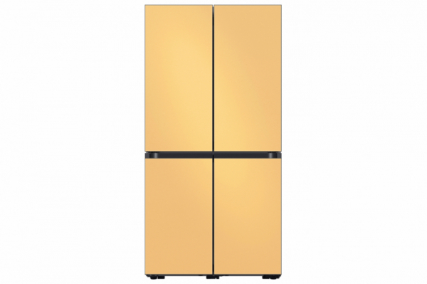 ▲비스포크 4도어 냉장고 신제품 ('코타 썬 옐로우' 색상 모델) (사진제공=삼성전자)
