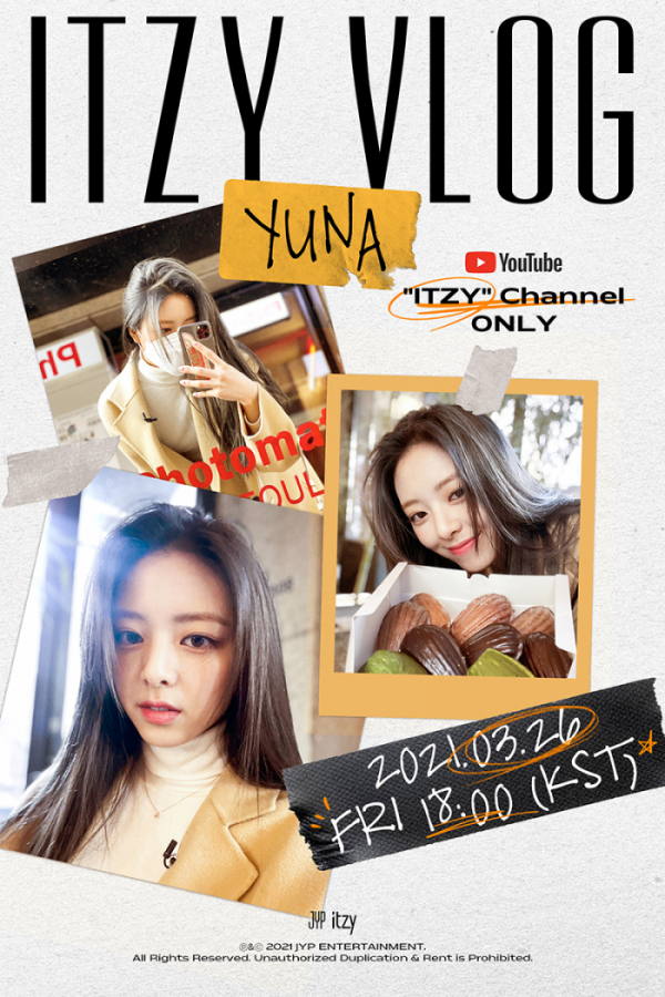 ▲ITZY 브이로그(VLOG) 포스터 유나(사진제공=JYP엔터테인먼트)