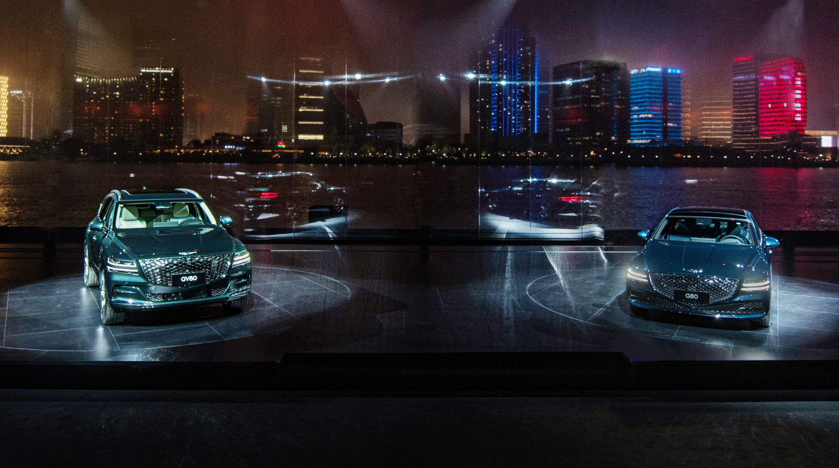 ▲제네시스 GV80(왼쪽)과 G80. (사진제공=제네시스)