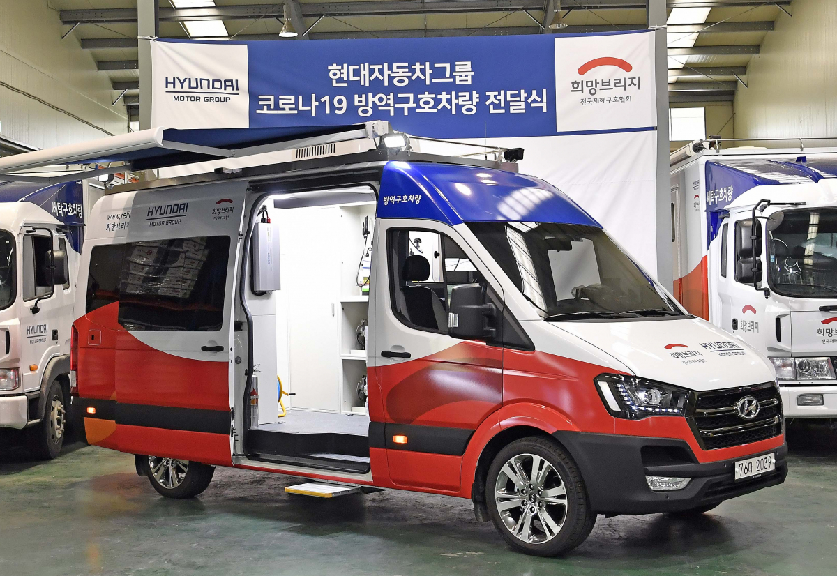 ▲현대차 쏠라티 통합 방역구호차.  (사진제공=현대차그룹)