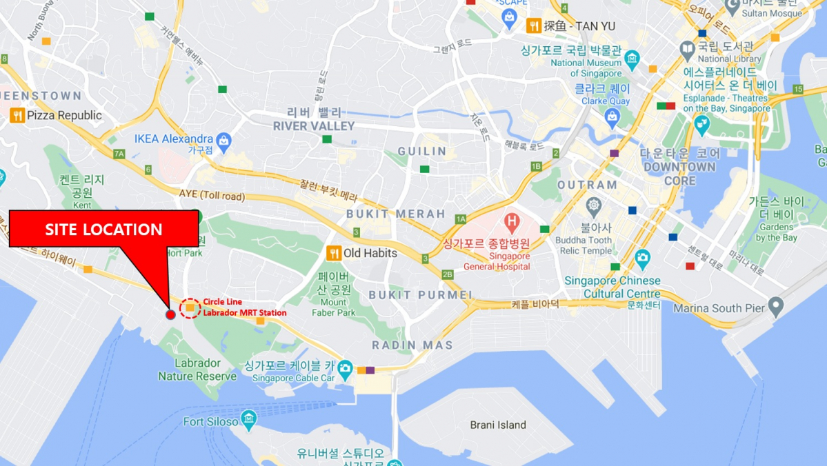 ▲싱가포르 라브라도 공사 위치도 (사진제공=현대건설)