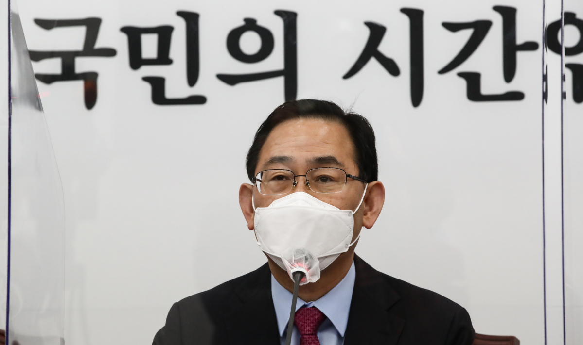 ▲주호영 국민의힘 당 대표 권한대행이 21일 서울 여의도 국회에서 열린 비상대책위원회의에서 발언하고 있다. (연합뉴스)