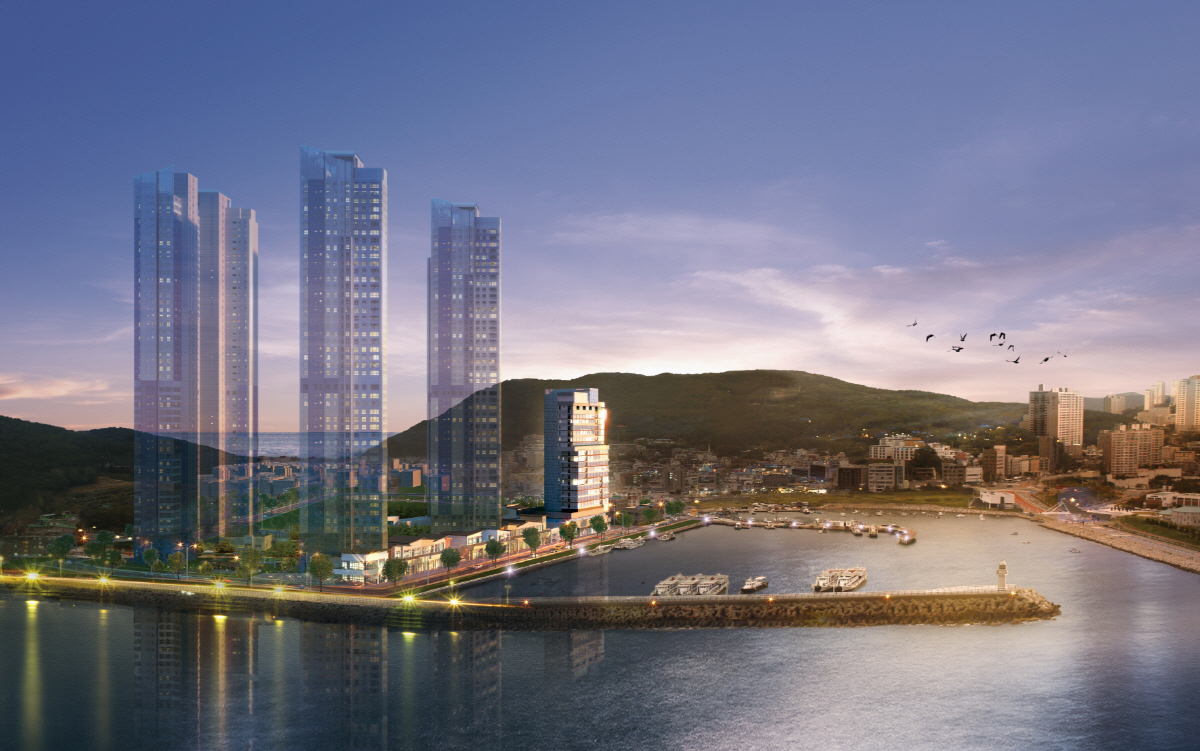 ▲대우건설 ‘부산 오션시티 푸르지오’ 레지던스 투시도.(사진 제공=대우건설)
