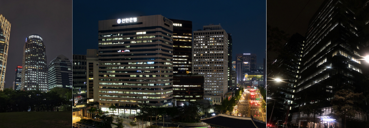 ▲사진 왼쪽부터 신한금융투자 본사, 신한은행 본사, 오렌지라이프 본사 (사진제공=신한금융)