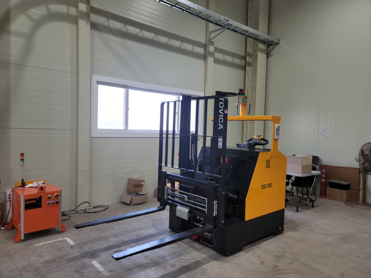 ▲태진이엔지 무인 지게차 토비카(사진=고종민 기자)
