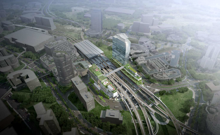 ▲'주롱 동부 지역 통합교통허브' 조감도. (자료제공=롯데건설)