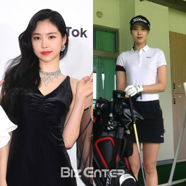 ▲손나은 손새은 자매(사진=비즈엔터DB, 지산골프아카데미(오른쪽))