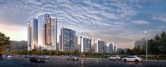 ▲경기 군포시 '산본 우륵아파트' 리모델링 단지 예상 투시도. (자료제공=DL이앤씨)