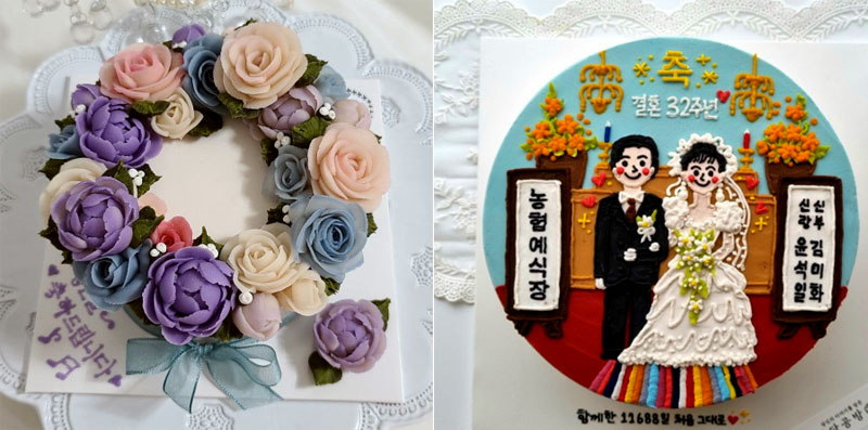 (출처=에스텔 플라워 케이크, 이담공방 네이버 쇼핑 캡처)