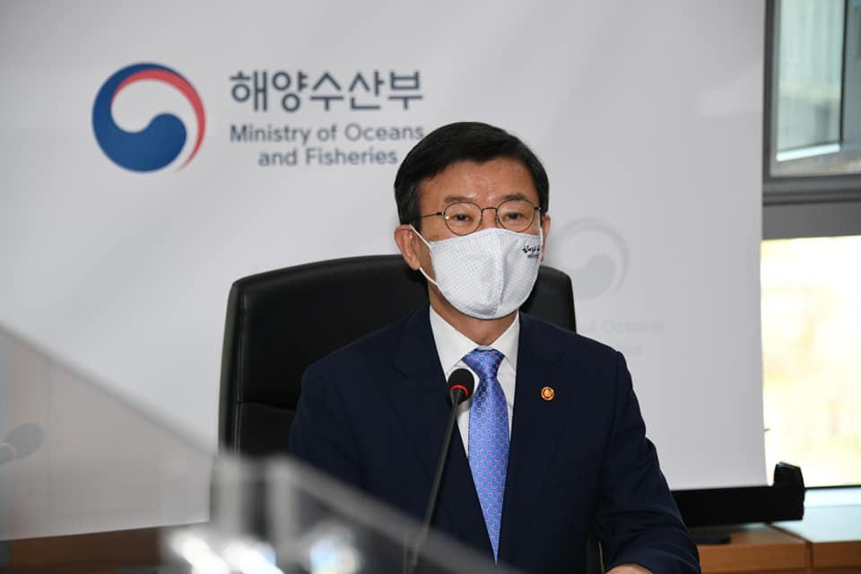 ▲문성혁 해양수산부 장관이 지난달 7일 해운물류 분야 싱크탱크 정책 릴레이 영상 간담회를 하고 있다. (사진제공=해양수산부)