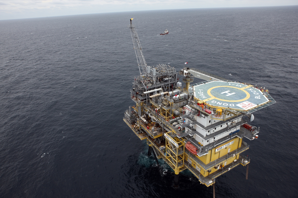 ▲한국석유공사의 동해가스전. (사진제공=한국석유공사)